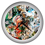 Lilies In A Vase 1 2 Wall Clock (Silver) Front