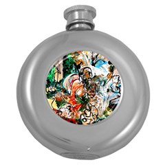 Lilies In A Vase 1 2 Round Hip Flask (5 Oz) by bestdesignintheworld