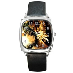 Christmas Tree  1 2 Square Metal Watch by bestdesignintheworld