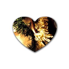 Christmas Tree  1 2 Rubber Coaster (heart)  by bestdesignintheworld