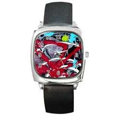 Pussy Butterfly 1 1 Square Metal Watch by bestdesignintheworld