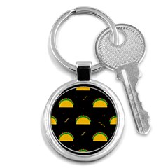 Festive Seamless Pattern With National Taco Food Key Chain (round) by Wegoenart