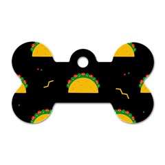 Festive Seamless Pattern With National Taco Food Dog Tag Bone (one Side) by Wegoenart