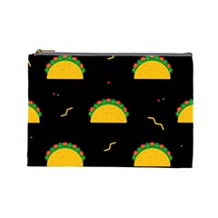 Festive Seamless Pattern With National Taco Food Cosmetic Bag (large)