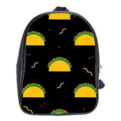 Festive Seamless Pattern With National Taco Food School Bag (large) by Wegoenart