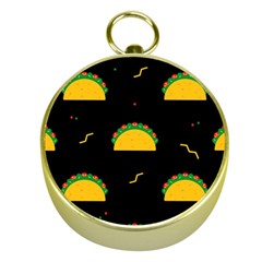 Festive Seamless Pattern With National Taco Food Gold Compasses by Wegoenart