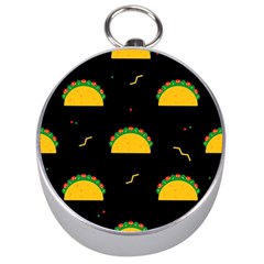 Festive Seamless Pattern With National Taco Food Silver Compasses by Wegoenart