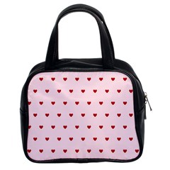 Hearts Seamless Pattern Pink Background Classic Handbag (two Sides) by Wegoenart