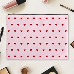 Hearts Seamless Pattern Pink Background Cosmetic Bag (xl)