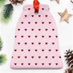 Hearts Seamless Pattern Pink Background Bell Ornament (Two Sides) Front