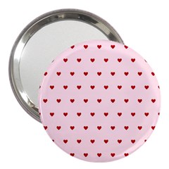 Hearts Seamless Pattern Pink Background 3  Handbag Mirrors