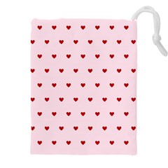 Hearts Seamless Pattern Pink Background Drawstring Pouch (4xl)