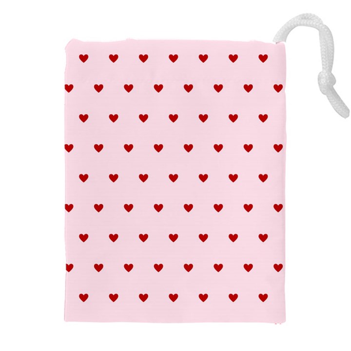 Hearts Seamless Pattern Pink Background Drawstring Pouch (5XL)