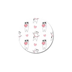 Seamless Pattern Cute Cat With Little Heart Hearts Golf Ball Marker (10 pack)