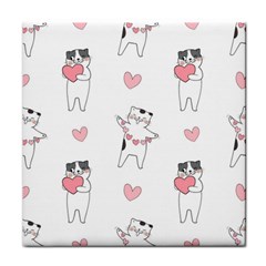 Seamless Pattern Cute Cat With Little Heart Hearts Face Towel