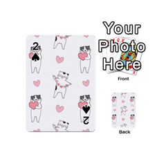 Seamless Pattern Cute Cat With Little Heart Hearts Playing Cards 54 Designs (Mini)