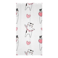 Seamless Pattern Cute Cat With Little Heart Hearts Shower Curtain 36  x 72  (Stall) 