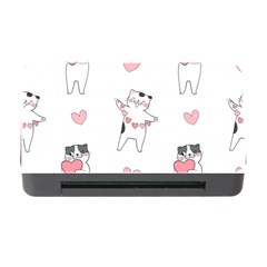 Seamless Pattern Cute Cat With Little Heart Hearts Memory Card Reader With Cf by Wegoenart