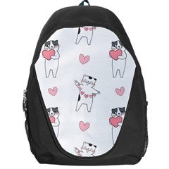 Seamless Pattern Cute Cat With Little Heart Hearts Backpack Bag