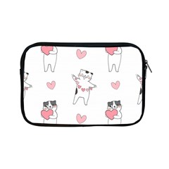 Seamless Pattern Cute Cat With Little Heart Hearts Apple Ipad Mini Zipper Cases by Wegoenart