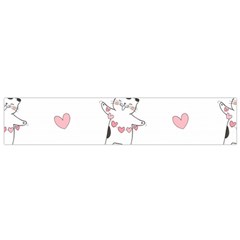 Seamless Pattern Cute Cat With Little Heart Hearts Small Flano Scarf by Wegoenart