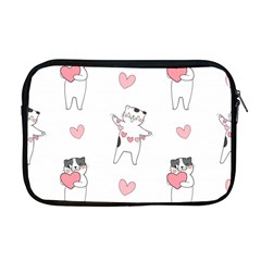 Seamless Pattern Cute Cat With Little Heart Hearts Apple Macbook Pro 17  Zipper Case by Wegoenart