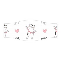 Seamless Pattern Cute Cat With Little Heart Hearts Stretchable Headband by Wegoenart