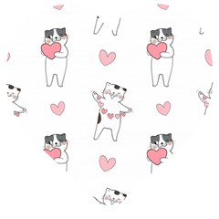 Seamless Pattern Cute Cat With Little Heart Hearts Wooden Puzzle Heart