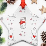 Seamless Pattern Cute Cat With Little Heart Ornament (Star) Front