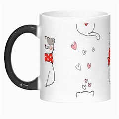 Seamless Pattern Cute Cat With Little Heart Morph Mugs by Wegoenart