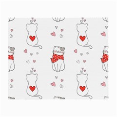 Seamless Pattern Cute Cat With Little Heart Small Glasses Cloth by Wegoenart