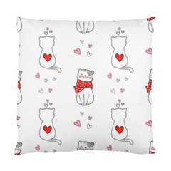 Seamless Pattern Cute Cat With Little Heart Standard Cushion Case (one Side) by Wegoenart