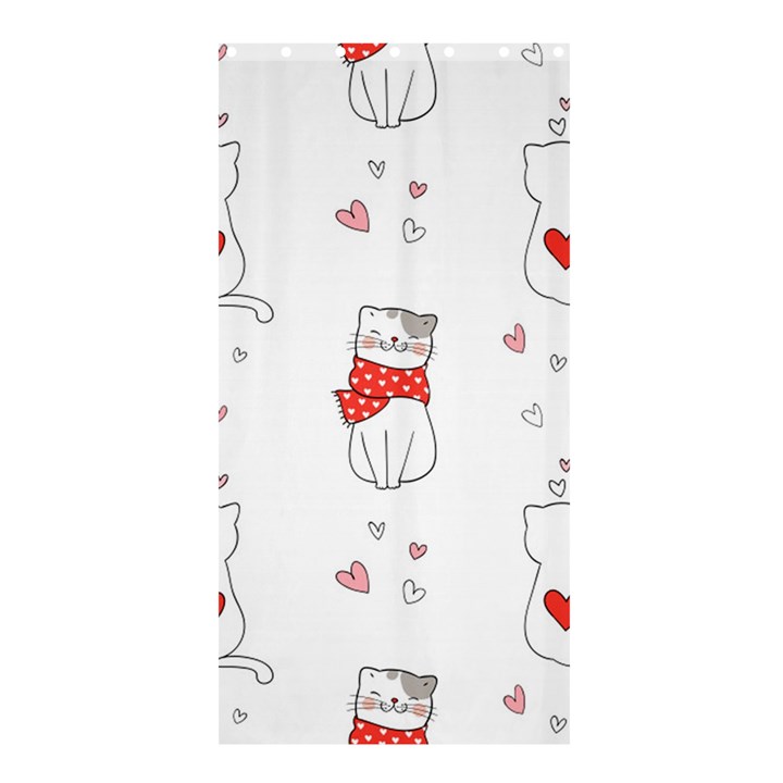 Seamless Pattern Cute Cat With Little Heart Shower Curtain 36  x 72  (Stall) 