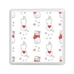 Seamless Pattern Cute Cat With Little Heart Memory Card Reader (square)