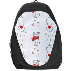 Seamless Pattern Cute Cat With Little Heart Backpack Bag by Wegoenart