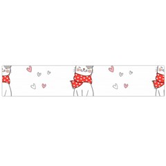 Seamless Pattern Cute Cat With Little Heart Large Flano Scarf  by Wegoenart