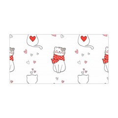 Seamless Pattern Cute Cat With Little Heart Yoga Headband by Wegoenart