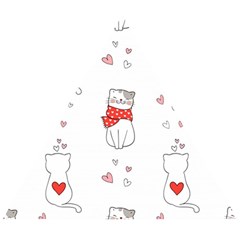 Seamless Pattern Cute Cat With Little Heart Wooden Puzzle Triangle by Wegoenart