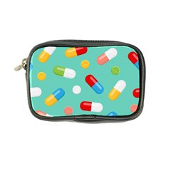 Pills Medicines Seamless Pattern Blue Background Coin Purse