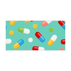 Pills Medicines Seamless Pattern Blue Background Yoga Headband by Wegoenart