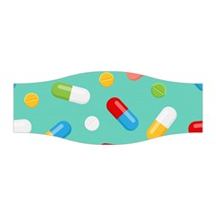 Pills Medicines Seamless Pattern Blue Background Stretchable Headband by Wegoenart