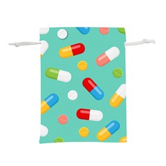 Pills Medicines Seamless Pattern Blue Background Lightweight Drawstring Pouch (s)