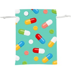 Pills Medicines Seamless Pattern Blue Background  Lightweight Drawstring Pouch (xl) by Wegoenart