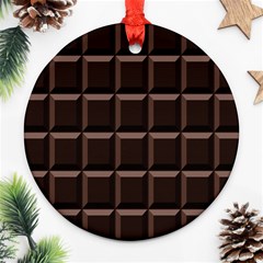 Dark Chocolate Seamless Pattern Sweet Texture Ornament (round) by Wegoenart