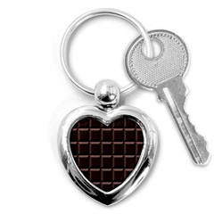 Dark Chocolate Seamless Pattern Sweet Texture Key Chain (heart) by Wegoenart