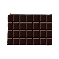 Dark Chocolate Seamless Pattern Sweet Texture Cosmetic Bag (large)