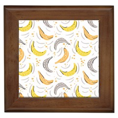 Seamless Stylish Pattern With Fresh Yellow Bananas Background Framed Tile by Wegoenart