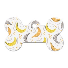 Seamless Stylish Pattern With Fresh Yellow Bananas Background Dog Tag Bone (two Sides) by Wegoenart