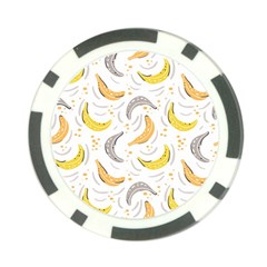 Seamless Stylish Pattern With Fresh Yellow Bananas Background Poker Chip Card Guard by Wegoenart