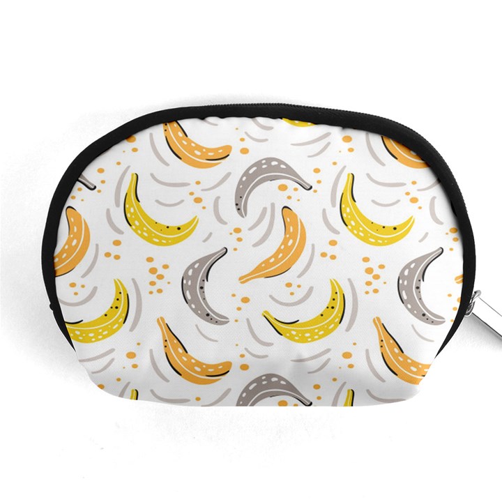 Seamless Stylish Pattern With Fresh Yellow Bananas Background Accessory Pouch (Medium)